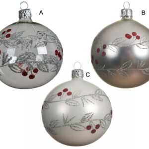 Bola decorada con rama diam. 8 cm