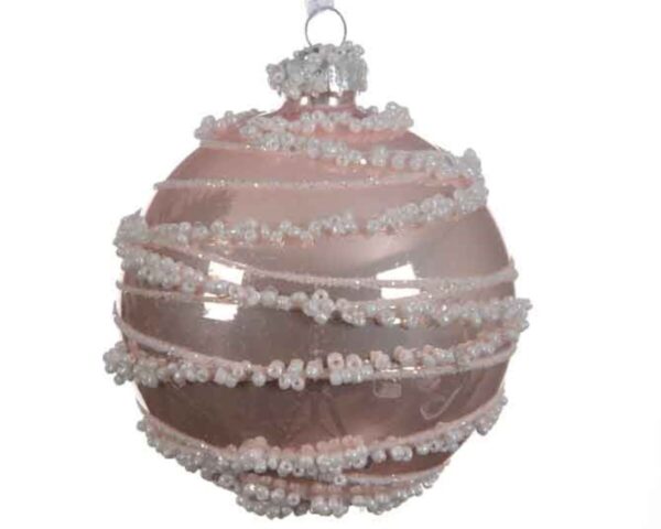 Bola rosa linea perlas