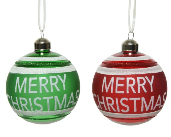 Bolas merry christmas diam. 8 cm