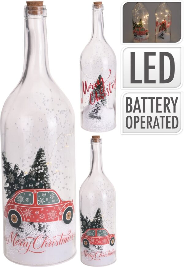 Botella cristal 10 led 45 cm