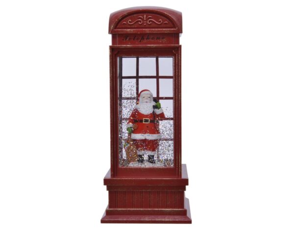 Cabina telefonica c/papa noel c/led 11x11x25cm 1l