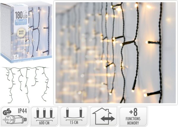 Cortina carambano 180 leds interior