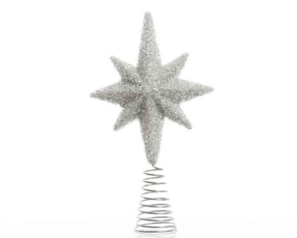 Estrella punta árbol acabado hielo