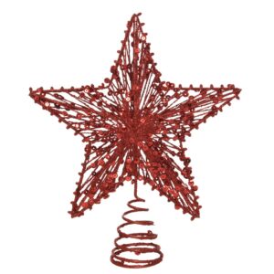 Estrella roja de metal para arbol 20x23 cm