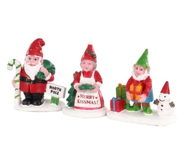 Gnomos de jardin navideños