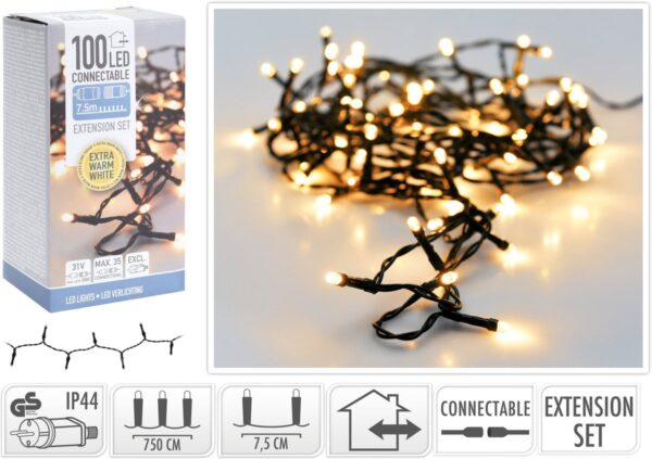 Guirnalda 100 luces led l.calida blanca