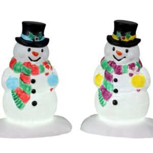 Muñeco de nieve con sombrero de acebo