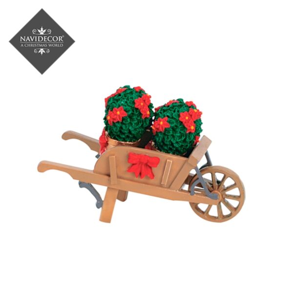 Wheelbarrow with ponsettias*